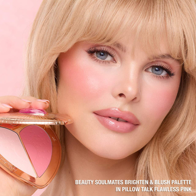 Pillow Talk Beauty Soulmates Airbrush Flawless Finish Brightening and Blush Powder Palette